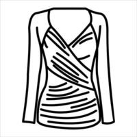 A drawing of a dress with a long sleeve vector