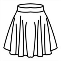 A skirt outline drawing for coloring pages vector
