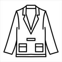 A black and white outline of a jacket vector