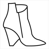 A line drawing of a shoe with a heel vector