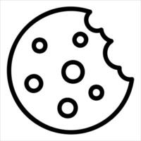 A black and white cookie icon on a white background vector