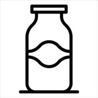 A bottle of milk is shown in a line icon vector