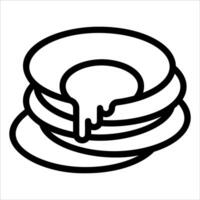 A black and white outline of a stack of pancakes vector