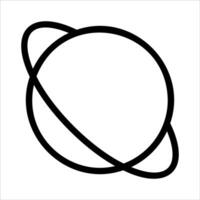 A black and white line drawing of a planet vector