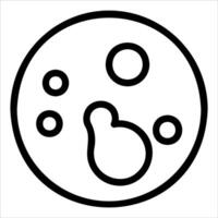A black and white drawing of a circle with bubbles vector