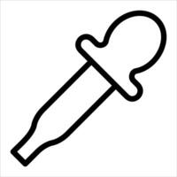 A black and white outline of a syringe vector