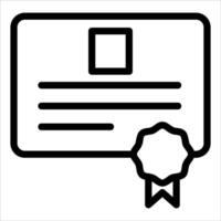 A certificate icon with a seal and a ribbon vector