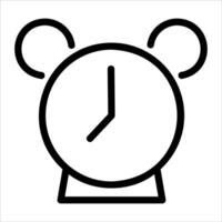 A black and white illustration of a clock with ears vector