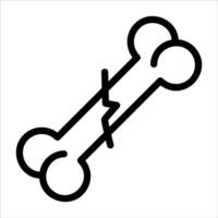 A black and white line drawing of a bone vector