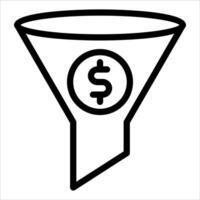 A funnel with a dollar sign in it vector