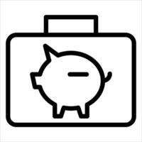 A black and white illustration of a piggy bank vector