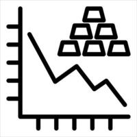 A graph showing a bar graph with a bar going up vector