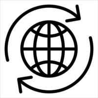 The globe is surrounded by arrows and arrows vector
