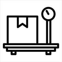 A scale with a box and a clock on it vector