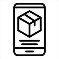 A black and white image of a smartphone with a box on it vector