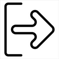 A black and white icon of an arrow pointing to the right vector