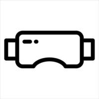 A black and white icon of a virtual reality headset vector