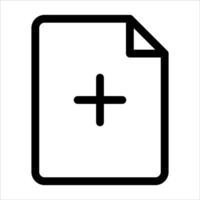 A file with a plus sign on it vector