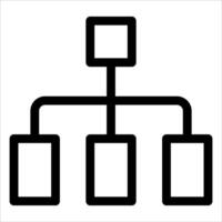 A black and white image of a tree with four squares vector