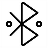 A black and white symbol with a small arrow vector