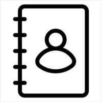 A notebook with a person inside it vector
