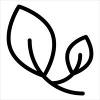 A simple line drawing of a leaf vector