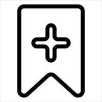 A black and white icon of a cross on a ribbon vector