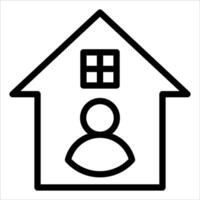 A house with a person inside it, with a person's face on the window vector