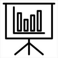 A presentation screen with a bar chart on it vector