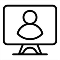A computer monitor with a person on it vector