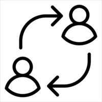 A circle with two people in it vector