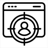 A black and white icon of a person looking at a computer screen vector
