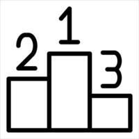 A black and white image of a podium with three numbers vector