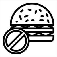 un hamburguesa con un No firmar en eso vector