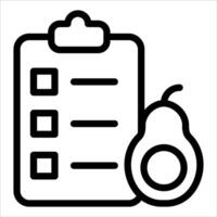 A checklist with a pear and a check mark vector