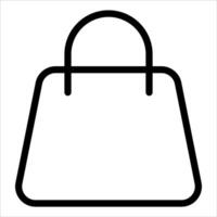 A black and white image of a bag vector