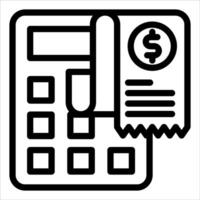 A calculator and a receipt icon vector