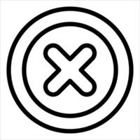 An x symbol in a circle on a white background vector