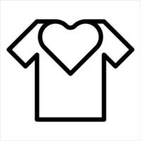 A t - shirt with a heart shape on it vector