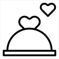 A black and white image of a heart on a plate vector