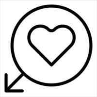 A heart and arrow icon in a circle vector