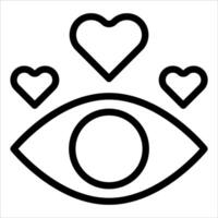 An eye with hearts around it vector