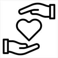 Two hands holding a heart icon vector