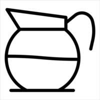 A jug with a handle and a lid on it vector