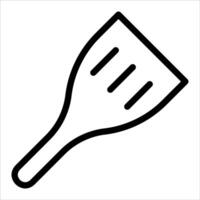 A black and white icon of a spatula vector
