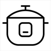 A black and white icon of a pot and lid vector