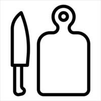 A knife and cutting board icon on a white background vector