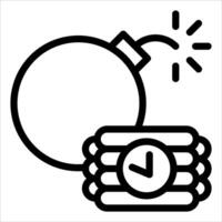 A bomb and a clock icon on a white background vector