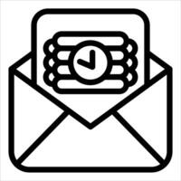 An envelope with a clock inside it vector
