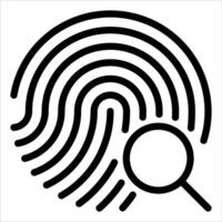 A fingerprint with a magnifying glass on it vector